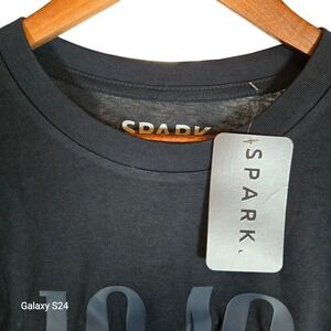 Spark Mens Long Sleeve T Shirt Graphic 1940 Navy Cotton Size Small